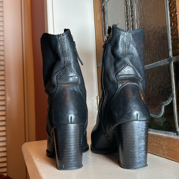 Zara black heeled cowboy ankle boots  Size 7 black - Picture 4 of 6